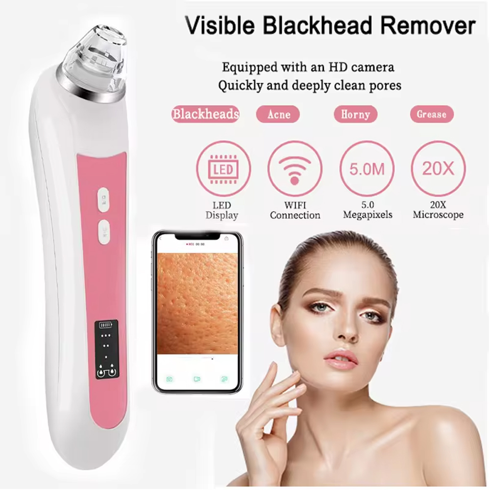 Nasal Aspirator - にきび用カメラ付き掃除機,にきび抽出器,フェイシャルノーズ,スキンケアツール,6ヘッド