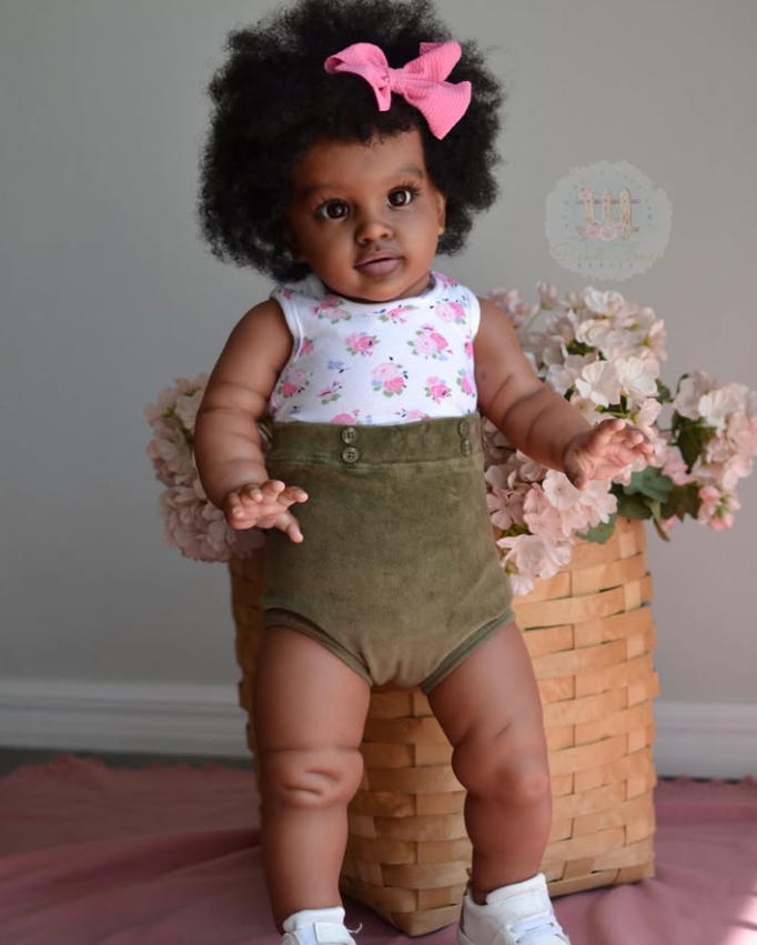 Baby Products For Curly Hair - NPK 26インチ 未完成ドール リボーンドール ピッパ 手描きダークスキン