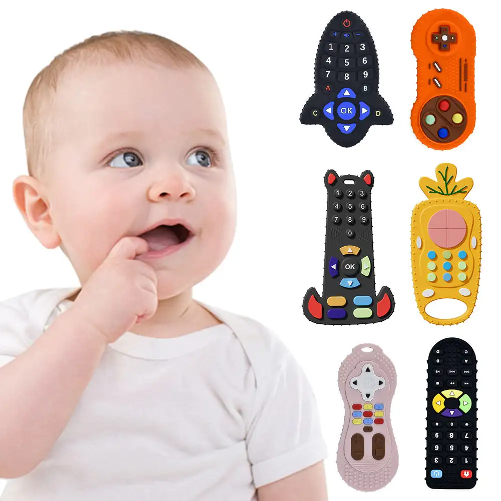 Baby Products Natural - ベビーシリコーンおしゃぶりおもちゃリモコン形状おしゃぶり齧歯動物ガム鎮痛歯が生えるおもちゃ子供の感覚教育ヘルスケア