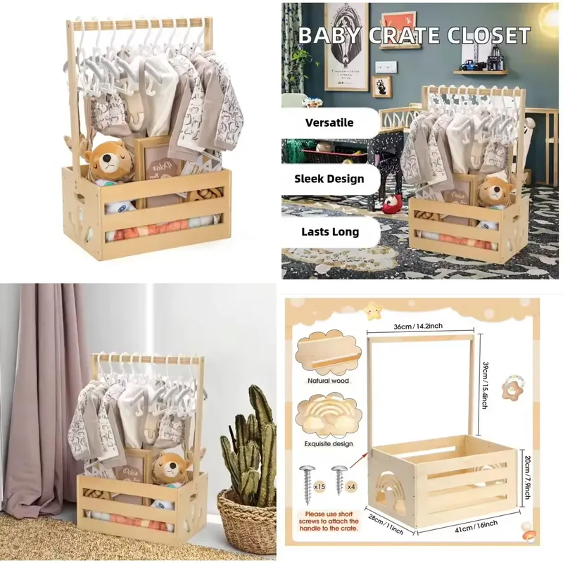 Baby Products Natural - パーソナライズされたベビー収納ボックス 新生児ギフト 新しいパパママ向け 多機能 モダンデザイン 天然木製品