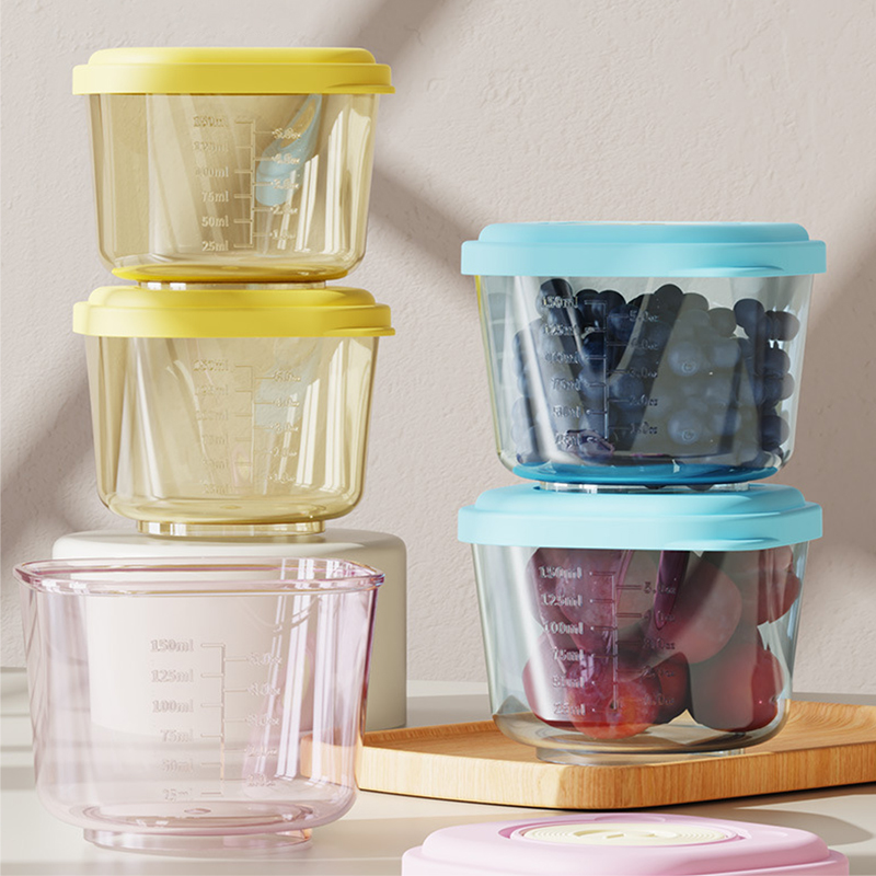 Baby Products Storage Box - 6個のベビーフード保存容器 - PP素材、蒸し可能、漏れ防止、鮮度保持のための幼児用給餌ボウル、積み重ね可能なオーガナイザー