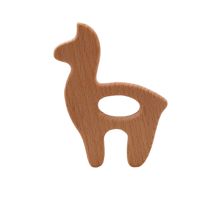 Baby Products Natural - Abcpick-天然ブナの歯が生える木製の赤ちゃん動物、げっ歯類の鹿、小さなロッドペンダント、DIYおしゃぶり、チェーン製品、10個