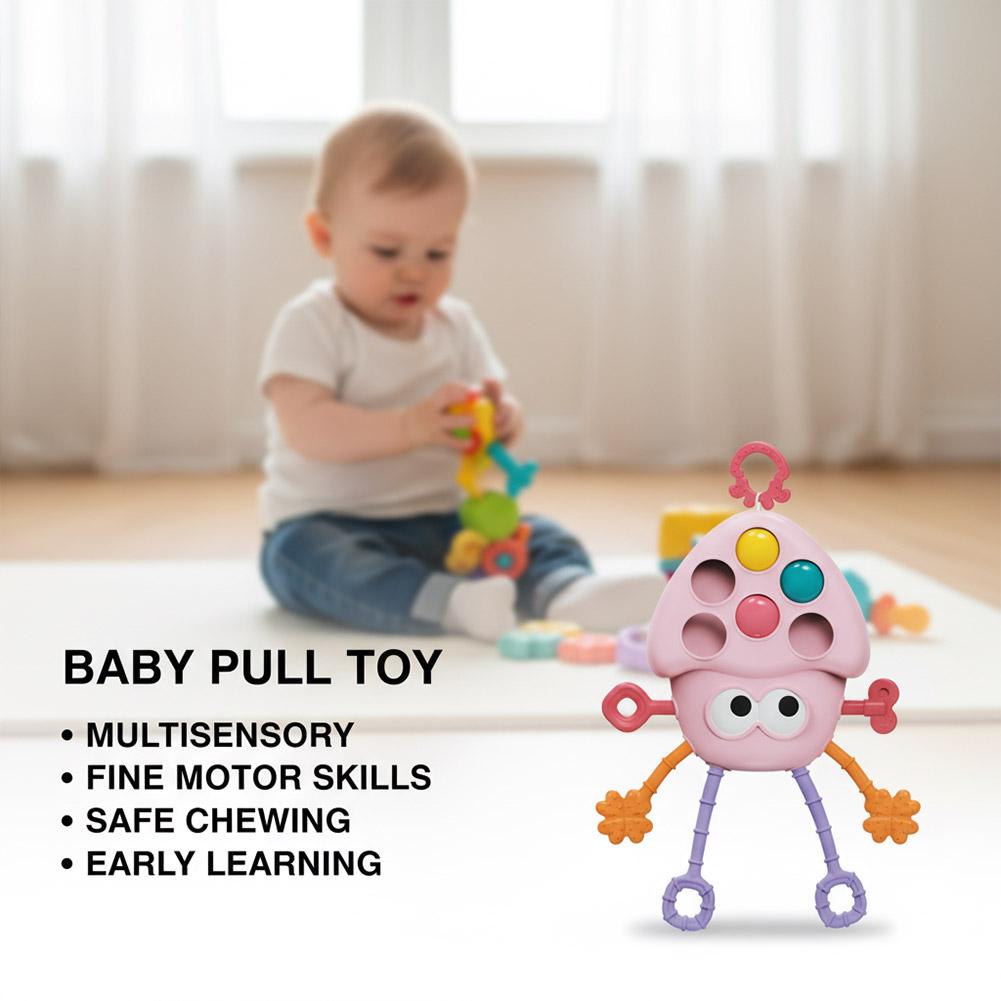 Baby Products Natural - ベビープルストリングアクティビティおもちゃモンテッソーリ感覚シリコン歯固めおもちゃ微細運動能力開発インタラクティブ旅行用おもちゃ