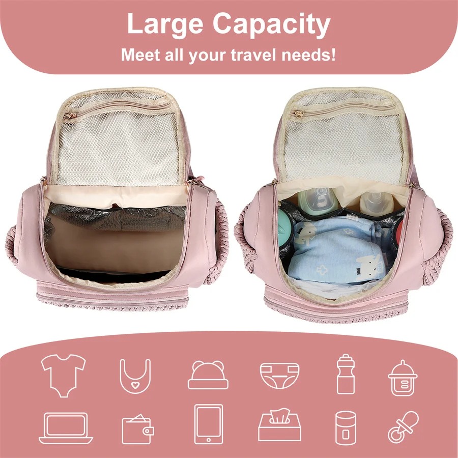 大容量マタニティおむつバッグバックパックニット柄ベビーおむつ - Diaper Bag Backpack のレビューと価格