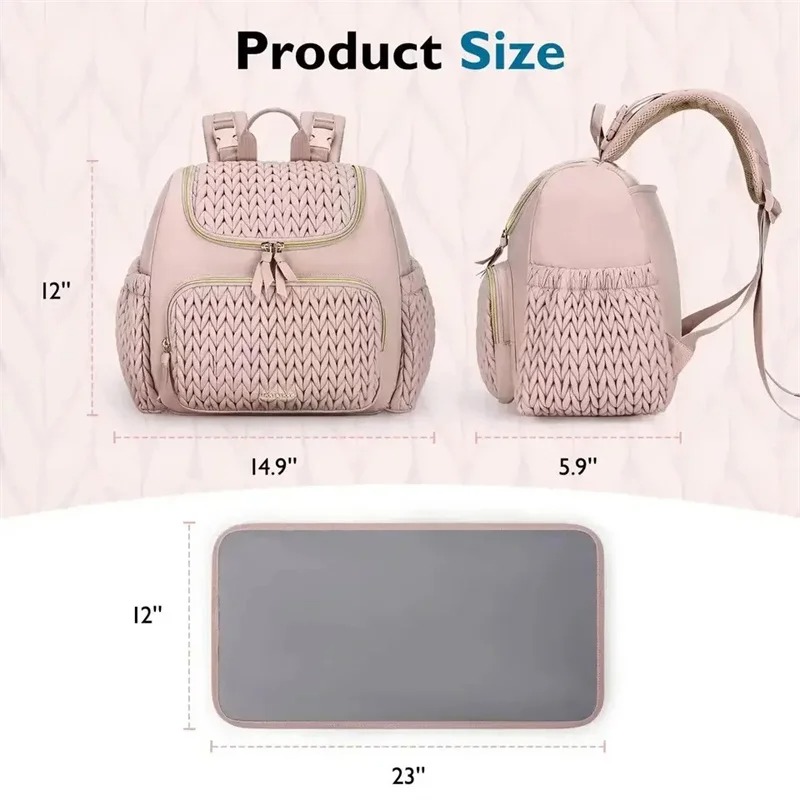 大容量マタニティおむつバッグバックパックニット柄ベビーおむつ - Diaper Bag Backpack のレビューと価格