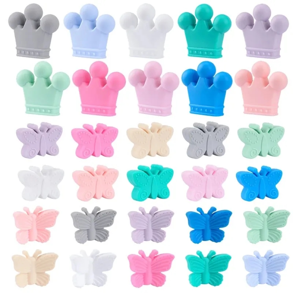 熱い販売 10 ピース/ロットシリコーンクラウンビーズ BP - Baby Products In Sale のレビューと価格