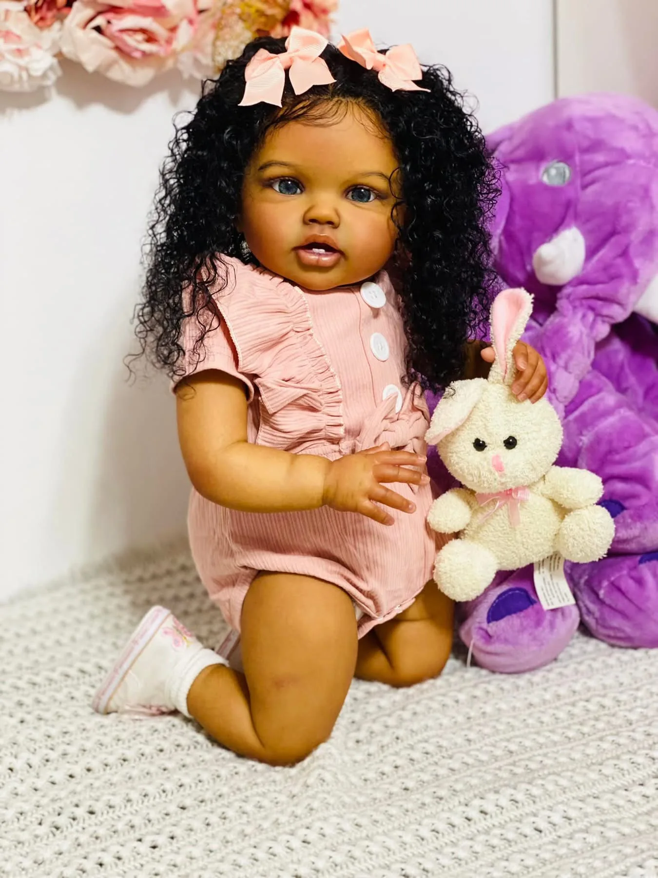 24 インチリボーンベビー幼児ロッティダークブラウン肌アフリ - Baby Products For Curly Hair のレビューと価格
