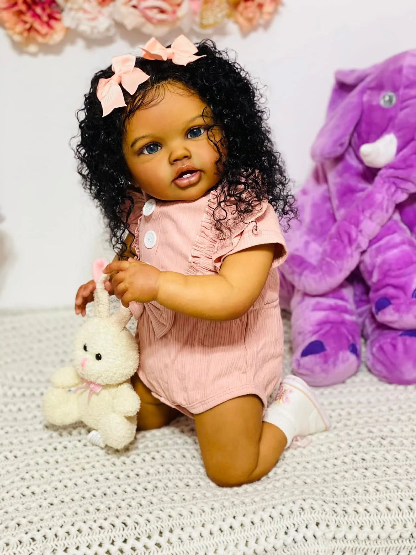 24 インチリボーンベビー幼児ロッティダークブラウン肌アフリ - Baby Products For Curly Hair のレビューと価格