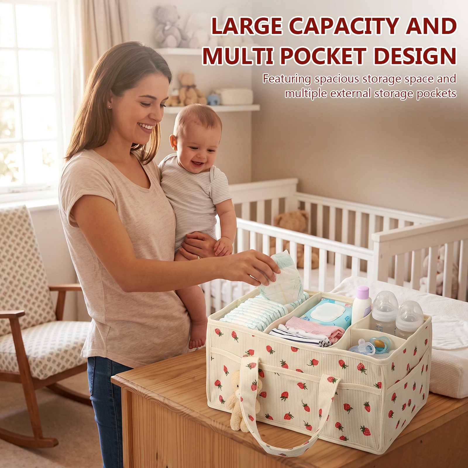 ベビーおむつおしりふき収納バスケットオーガナイザー、ポータブ - Baby Products Organiser のレビューと価格