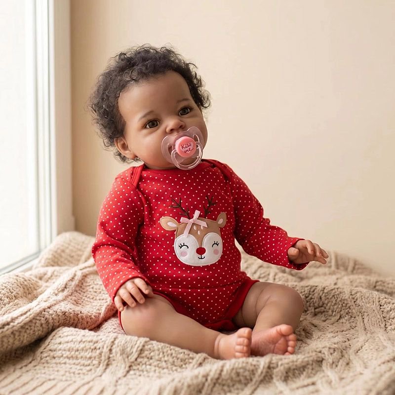 48cmコットンボディのラニー、巻き毛のリボーンドール、新生 - Baby Products For Curly Hair のレビューと価格