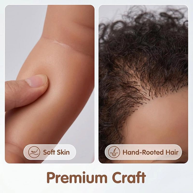 48cmコットンボディのラニー、巻き毛のリボーンドール、新生 - Baby Products For Curly Hair のレビューと価格