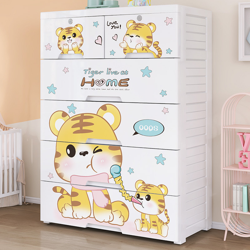 厚手のプラスチック製5段引き出し収納キャビネット ベビーワー - Baby Products Storage Box のレビューと価格