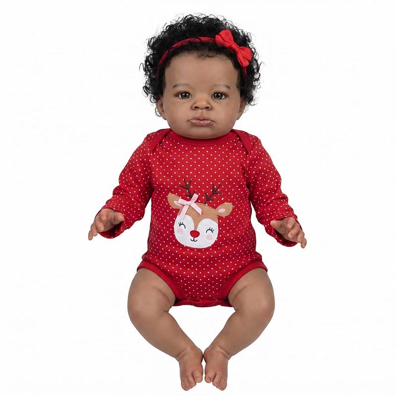 19インチの完成品ベビーラニー人形、リアルなダークスキンの女 - Baby Products For Curly Hair のレビューと価格