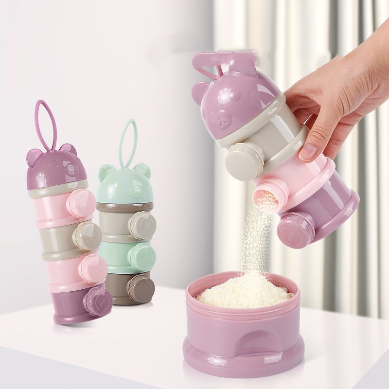 3/4 層ベアベビーミルクパウダーコンテナポータブル独立サイ - Baby Products Storage Box のレビューと価格