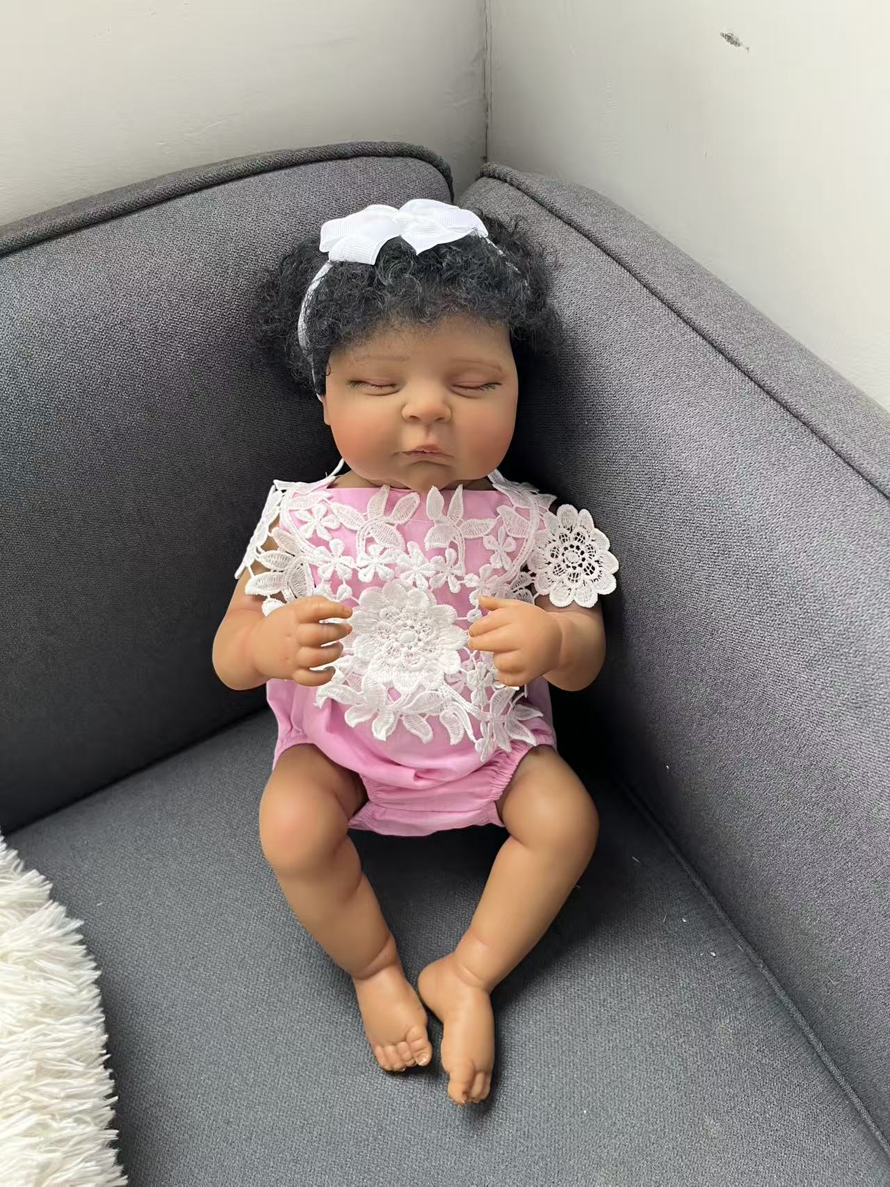 48CM リボーンドール ピーチ シリコン製 赤ちゃん人形  - Baby Products For Curly Hair のレビューと価格